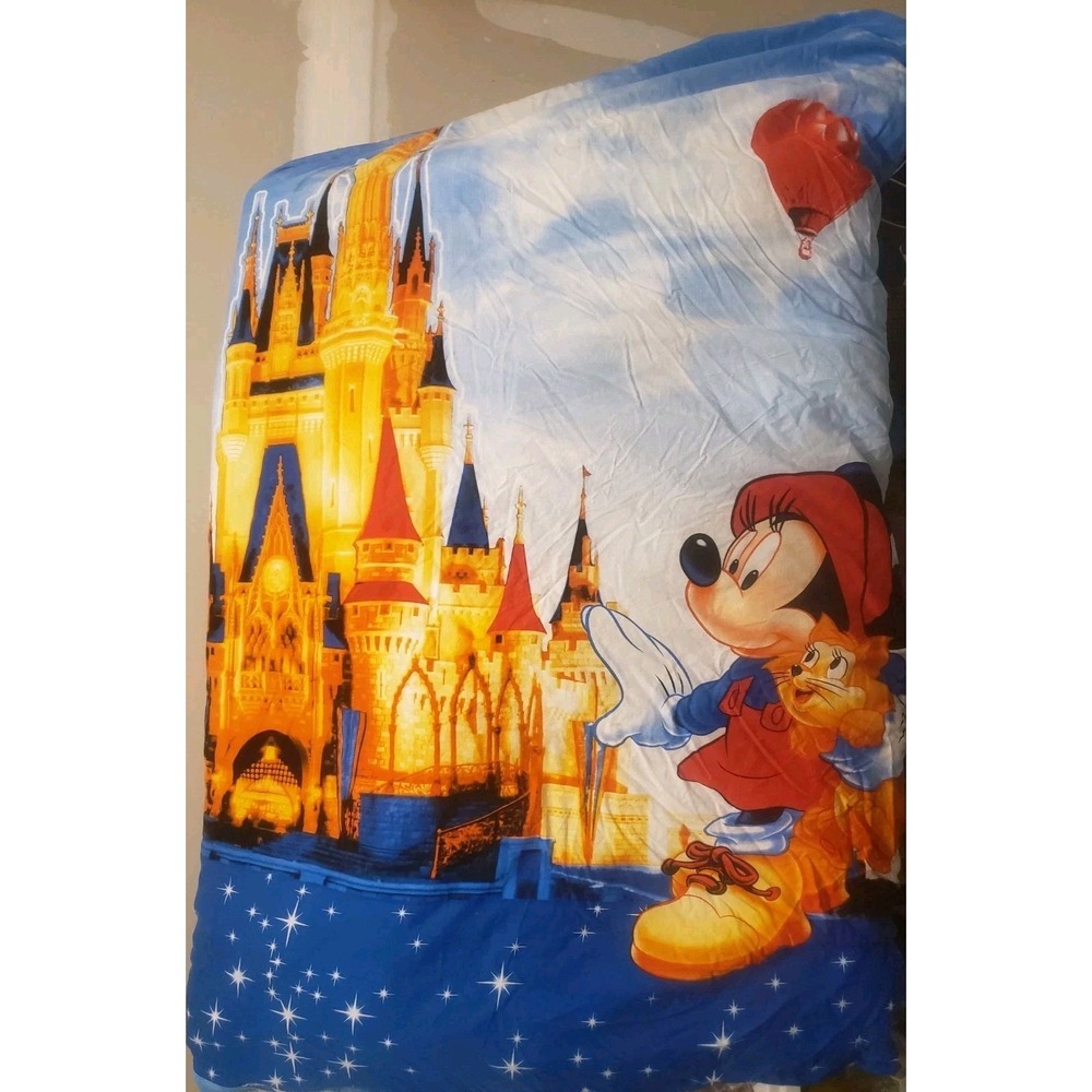 Walt Disney Mickey Mouse Handmade Duvet 75" X 55" Bright Blanket Castle